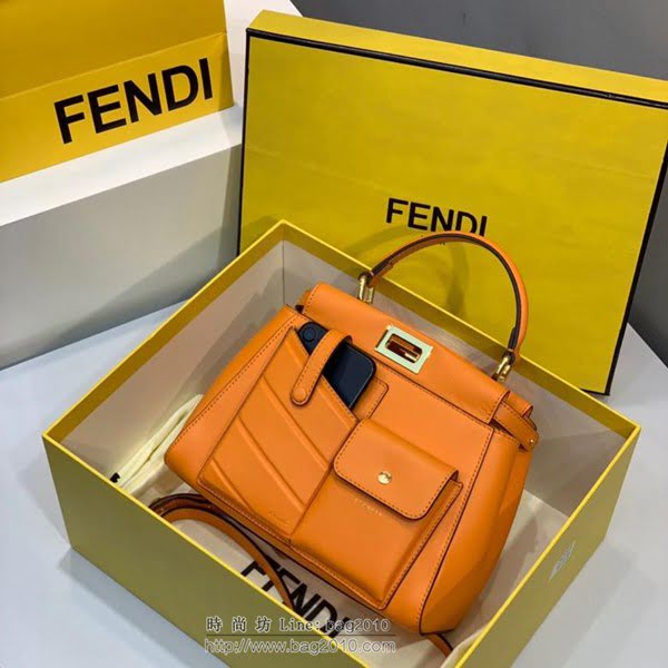 FENDI女包 頂級PEEKABOO 升級版 2113 牛皮袋手提包 芬迪女挎包  fdz2207